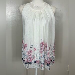 Italian Silk Elena Baldi Floral Halter Blouse
